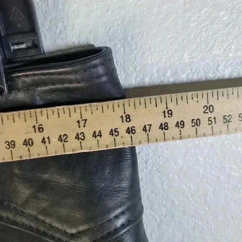 Motorcycle Chaps California Creations Black Leather Biker Sz Med Made In USA - Picture 6 of 8